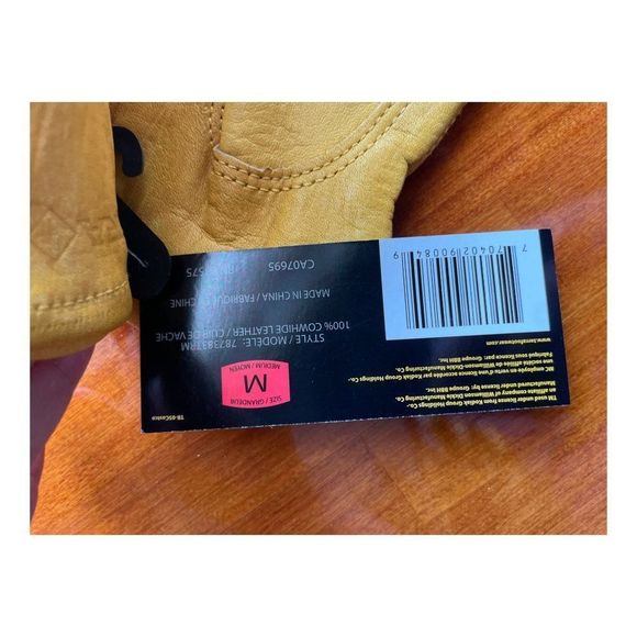 Terra Cowhide Leather Work Gloves Tan NWT Sz M - Picture 10 of 13